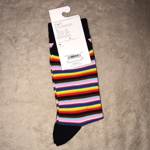Happy socks US M 8-12 multi colored striped New - Picture 2 of 3